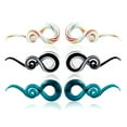 thumbnail image 5 of jiaroswwei 1 Pair Unisex Glass Twisted Snail Ear Gauges Hangers Plugs Stretchers Expanders, 5 of 8
