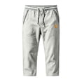 thumbnail image 4 of BRELIL Men Plus Size Capri Pants Drawstring Loose Fit Summer Casual Beach Vacation Shorts Lounge Trousers Solid Outdoor Travel Bottoms, Gray S, 4 of 5