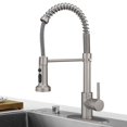thumbnail image 1 of Hoimpro Grifo de cocina con resorte de latón con rociador desplegable con placa de cubierta, grifo para fregadero de cocina Rv con mangueras CUPC, 3 funciones, grifo de lavandería de una sola manija,, 1 of 5