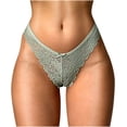 thumbnail image 3 of Women's Underwear Stretch Microfiber Lace Thong Panties, 3 of 5