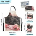 thumbnail image 3 of Black Cat with Rose 5 Pcs Kitchen Set Heat Resistant Oven Mitts and Non-Slip Pot Holders with Adjustable Cooking Apron, 3 of 6