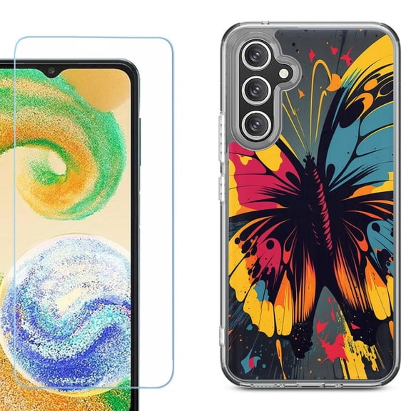 Phone Case for Samsung Galaxy S26 5G, with Screen Protector, by OneToughShield - Abstract Butterfly