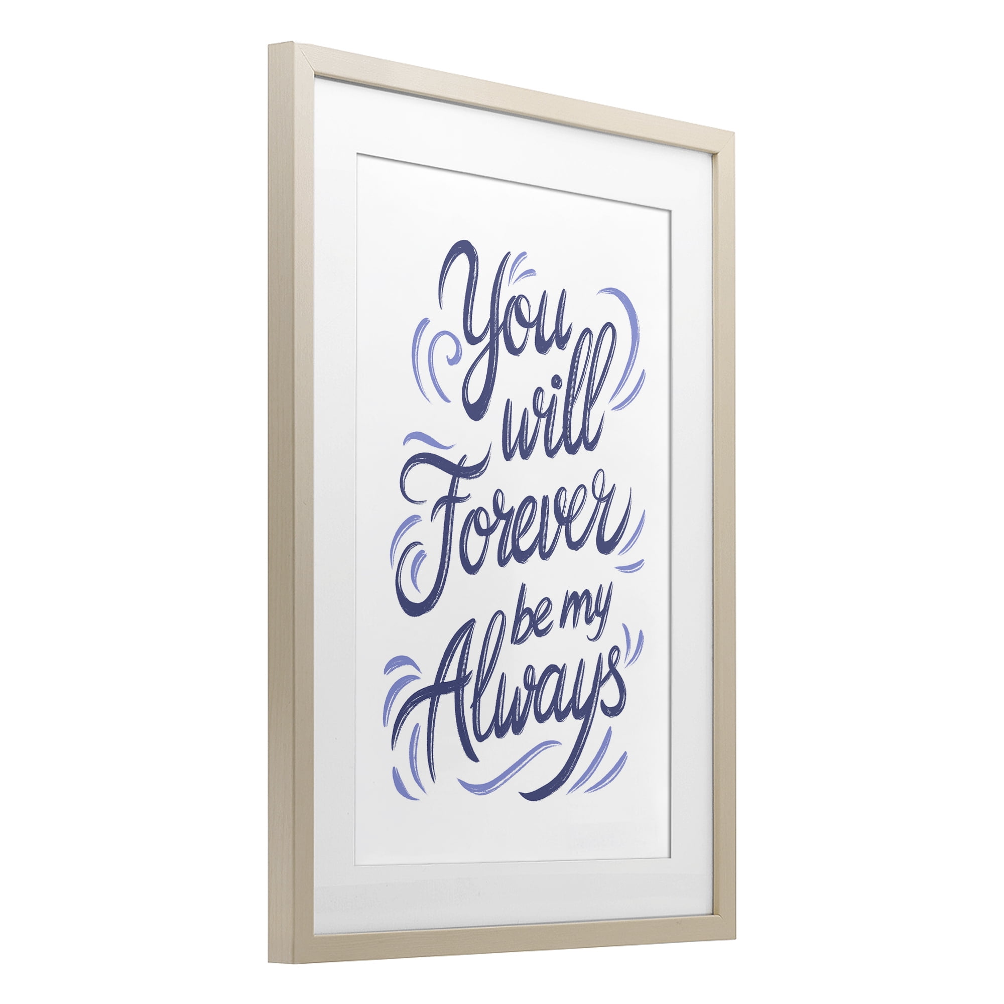 Stupell Industries Forever Be My Always Birch Framed Print Under Glass, design by Martina Pavlova