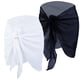 thumbnail image 4 of Pareos de bikini de gasa livianos y con protección solar Faldas playeras elegantes en blanco y negro, 4 of 8