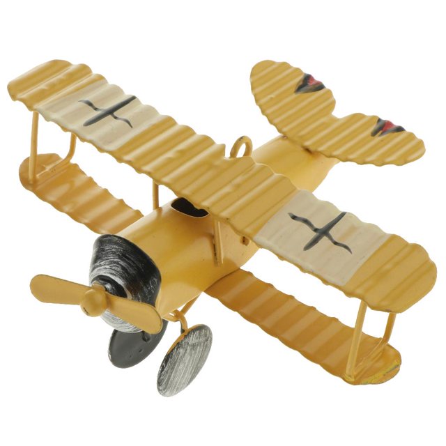Juguete de decoración de aviones militares modelo de avión de metal vintage Amarillo Sunnimix Decoración de escritorio clásico