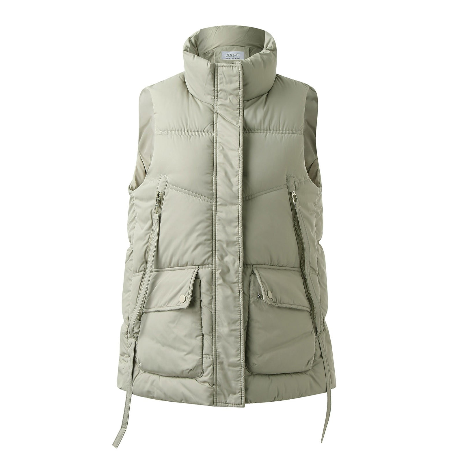 Quilted sleeveless jacket womens best sale