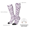 thumbnail image 5 of Picia Women Crew Soft Moisture-wicking Socks Violets Flowers Pattern Design Cotton Socks, One Size fit All, 5 of 9
