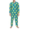 thumbnail image 3 of Lsque Ball Tennis Pattern Long Sleeve Pajama Set for Men - Soft 2-Piece Sleepwear and Loungewear Set with Pockets, Comfy Nightwear-Large, 3 of 7