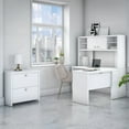 thumbnail image 2 of Office by kathy ireland L Shaped Desk w/Hutch and Lateral File Cabinet Pure White/Pure White, 2 of 8
