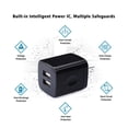 thumbnail image 4 of Cargador de pared USB UorMe 5 V 2.1 A de doble puerto, paquete de 5, negro, 4 of 8