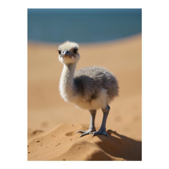 Diamond Art Kits for Adults - 5d Young Ostrich On Sandy Beach Diamond Painting for Adults, Diamond Art for Adults Beginners, Diamond Painting Kits for Adults for Home Wall Decor