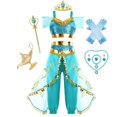thumbnail image 1 of Disfraz de jazmín para niñas, vestido de princesa árabe para fiesta de cumpleaños, Navidad, ropa de Cosplay para bebés de 2 a 10 años Fivean unisex, 1 of 2