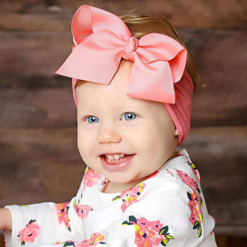 3Pcs/1Set Baby Girl Floral Headband Soft Lace Bow Elastic Hairband Kid Hair Band 