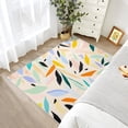 Abstract Minimalist Leaves Area Rugs, Multicolor Botanical Carpet ...