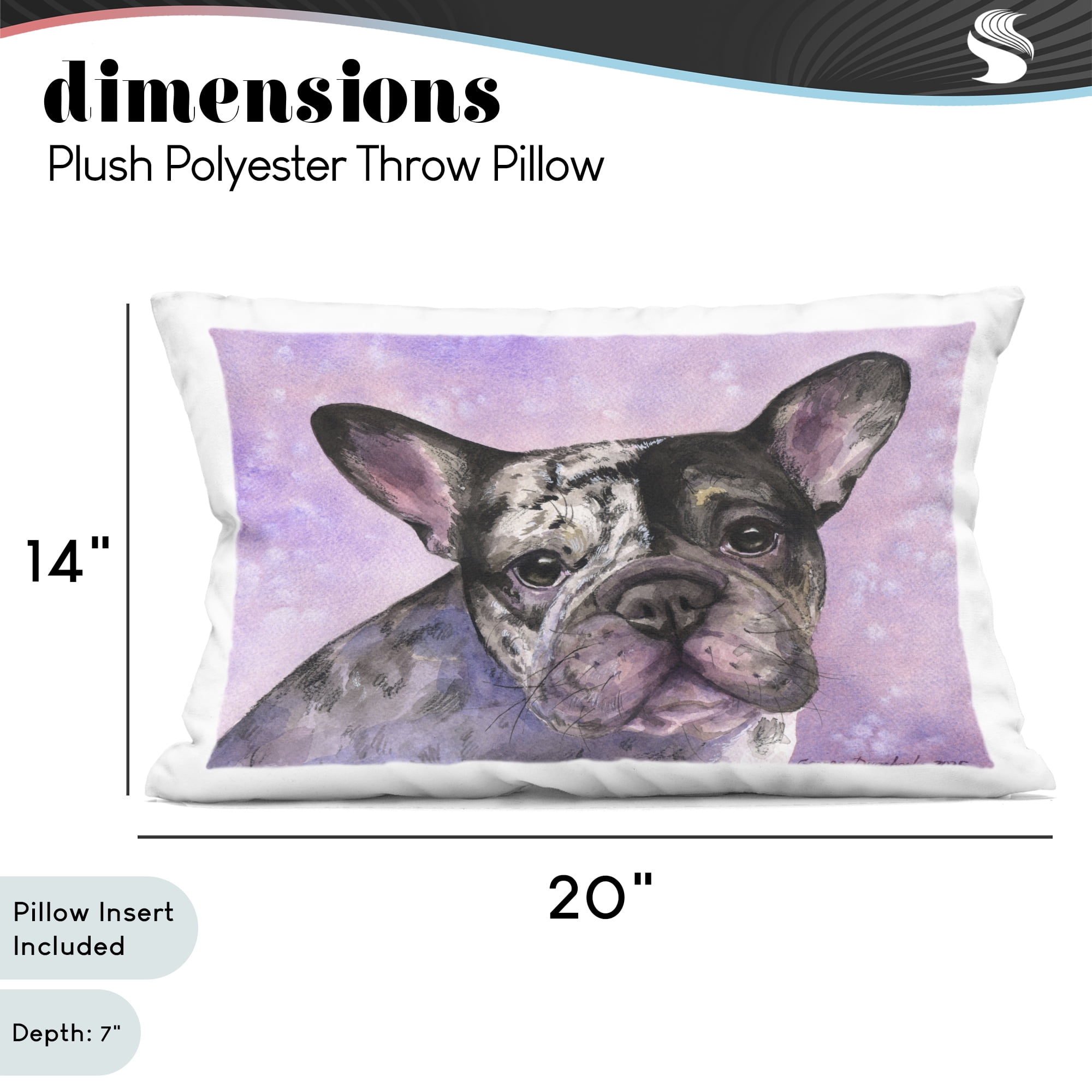 Stupell Industries Harlequin French Bulldog Decorative Printed Throw Pillow, design by George Dyachenko
