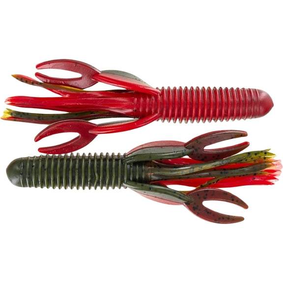 Big Bite Baits Craw Tube Green Pumpkin/Texas Red