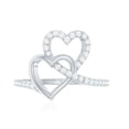 thumbnail image 4 of Rosec Jewels Moissanite Heart Promise Ring for Women - Double Heart Ring - D-VS1 Quality Certified, 14K White Gold, US 11.50, 4 of 8