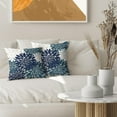 thumbnail image 3 of Navy Blue White Pillow Covers 18x18 Set of 2, Summer Dahlia Floral Decorative Throw Pillows Linen Geometric Flower Modern Style Cushion Pillow Covers for Sofa Couch Outdoor Decor, 3 of 6