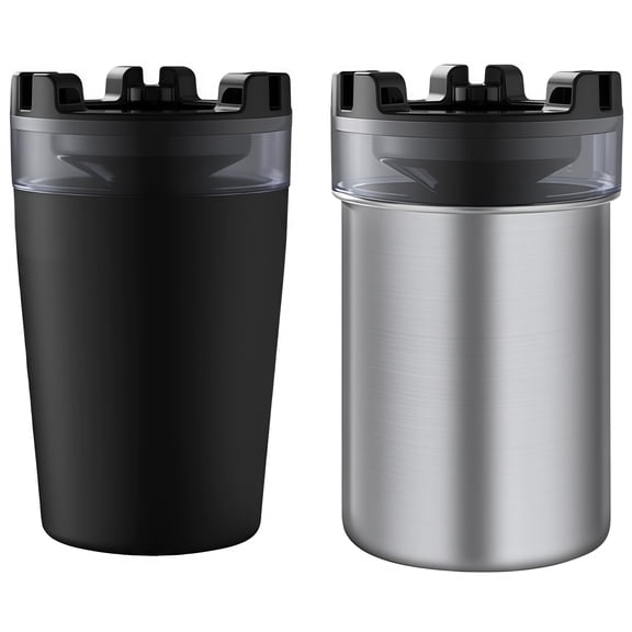 2PCS Creative Multi-Function Ashtray With Water Tank, Stainless Steel, Home And Car Use