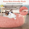 thumbnail image 4 of rabbitgoo Cat Bed for Indoor Cats, Fluffy Round Self Warming Calming Soft Plush Donut Cuddler Cushion Pet Bed for Small Dogs Kittens, 24 inches, 4 of 11