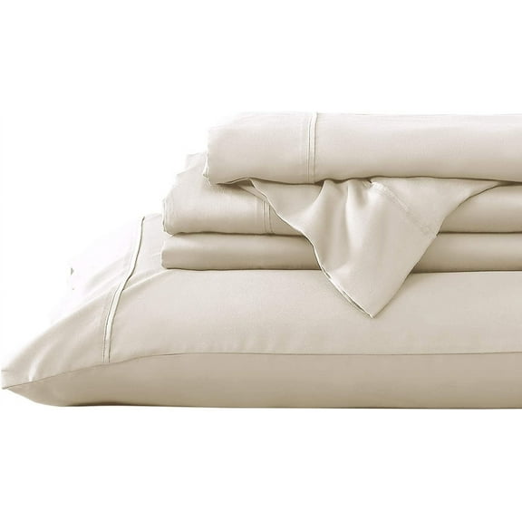 Valeron 100% Tencel Modal Sateen Woven-Luxuriously Soft, Breathable, Cooling Beech Tree Fiber-Sheet Set, King, Ivory