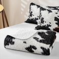 thumbnail image 4 of Erosebridal Cowhide Hide Quilt King,Rustic Farm Animal King Coverlet Set For Boys,3pcs, 4 of 7
