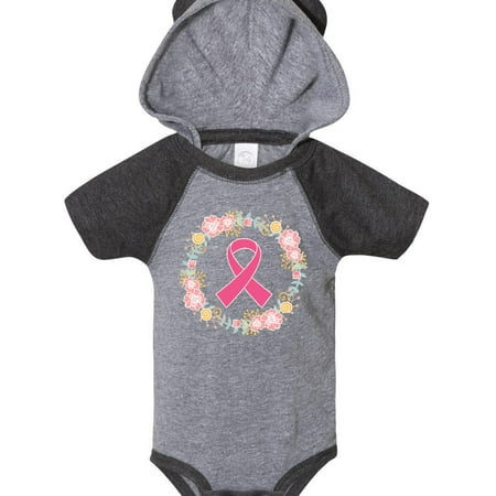 

Inktastic Breast Cancer Pink Ribbon Awareness Wreath Gift Baby Girl Bodysuit