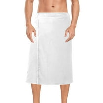 Mens Shower Wrap Adjustable Bath Wrap Towel Body Towels for Gym Shower Sauna Spa White 60x28