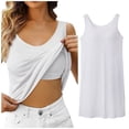 thumbnail image 2 of GDREDA Débardeurs pour Femmes Soutien-Gorge Intégré Camisoles Bretelles Spaghetti Réglables Débardeurs Basiques Couche Débardeurs & Camisoles pour Femmes Blanc,m, 2 of 5