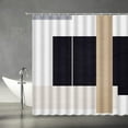 thumbnail image 2 of Abstract Modern Shower Curtain Black Tan Beige Boho Geometric Mid Century Neutral Aesthetics Minimalist Fabric Bathroom Decor Curtains Set Include Hooks 70"W x 72"L (Pack of 1), 2 of 6
