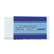 Factis Non-Abrasive Self-Cleaning Graphite Plastic Eraser, Small, White, Pack of 24