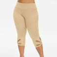 thumbnail image 7 of SRSTRAT Women's Capri Yoga Pants with Pockets Workout Out Leggings Stretch Waist Pocket Yoga Gym Cropped Trousers Khaki S, 7 of 7