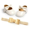 thumbnail image 3 of AVAIL Toddler Girl PU Leather Buckle Soft Soled Bow Shoes, 0-18M, 3 of 3