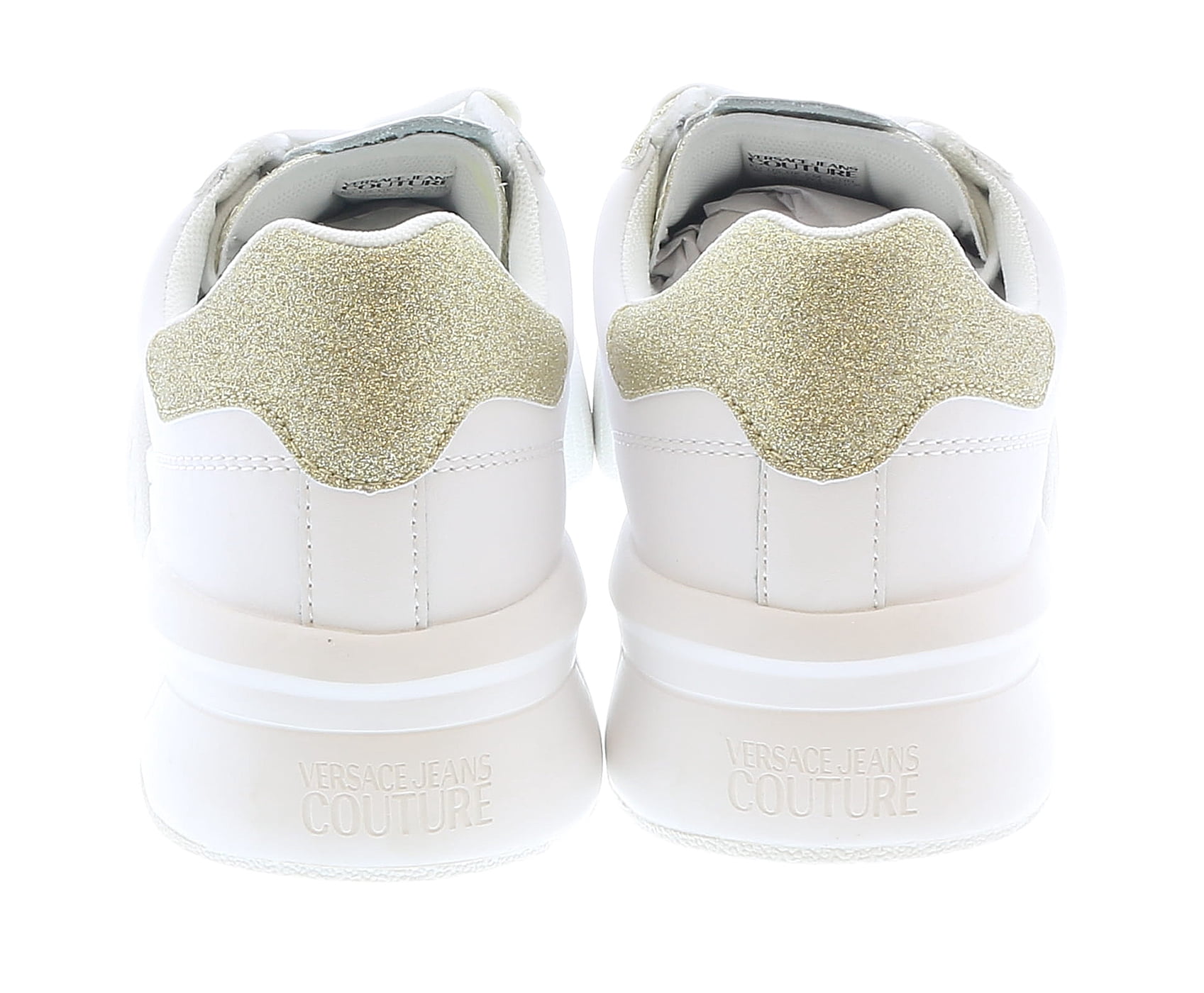 versace white and gold sneakers