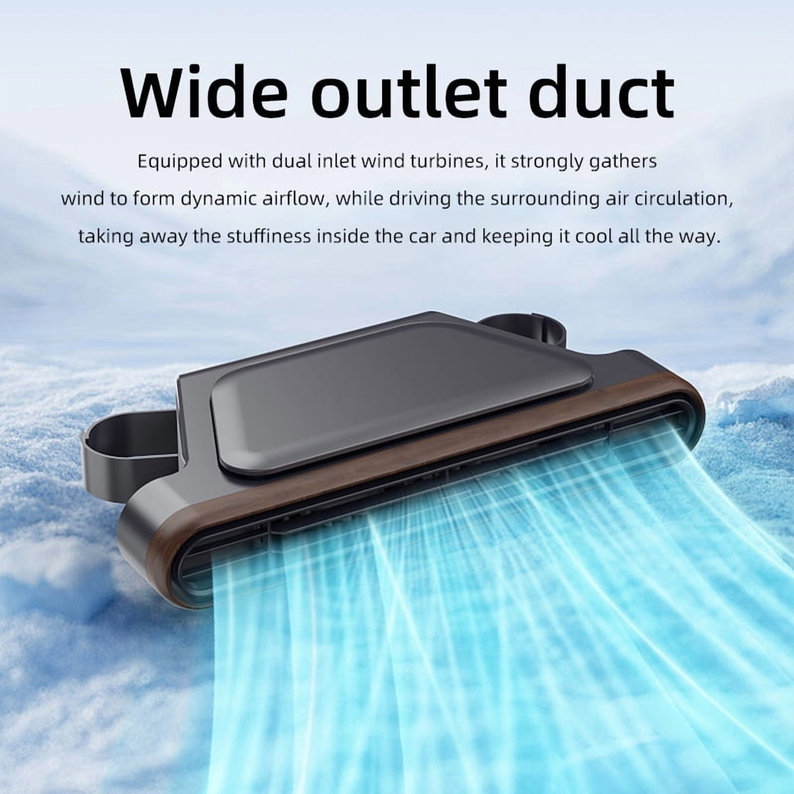 Wiher Car Seat Fan, Rechargeable Car Fan Seat Cooling Fan with 3 Speed ​​Rotating Fan to Cool Your Back, Suitable for Car RV SUVs Trucks and Kids, Blows Out Cool Air