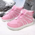 thumbnail image 6 of Kids Boys Girls Fleece Lined Flat Ankle Boots Winter Warm Slip On Sneakers High Top Casual Walking Shoes, 6 of 7