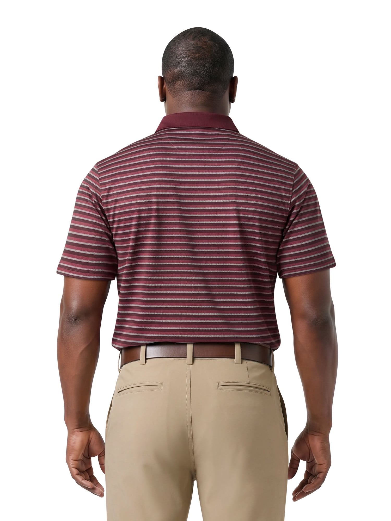 Ben Hogan Performance Men’s & Big Men's Herringbone Stripe Short Sleeve Golf Polo Shirt, Sizes S-4XLT