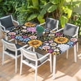 thumbnail image 2 of Sunflower Table Cloths for 5 Foot Rectangle Tables, Colorful Flowers Summer Botanical Patio Waterproof Elastic Fitted Tablecloths, Washable Rectangular Table Cover for Camping, 2 of 8