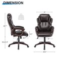 thumbnail image 2 of Snugway Executive Office Chair，High Back Ergonomic Lumbar Support, PU Leather, Brown, 2 of 9