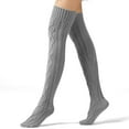 thumbnail image 5 of iOPQO Thigh High Stockings, Thigh High Leg Warmers, Warm Socks for Women, Winter Socks for Women, Long Leg Warmers, Gray One Size, 5 of 9