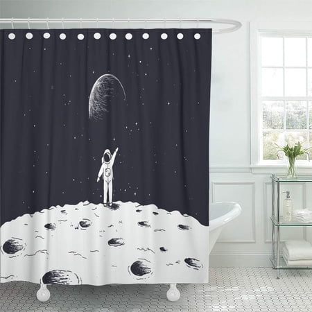 Yusdecor Astronaut Stand On Surface Of Moon And Welcomes Us Science Bathroom Decor Bath Shower Curtain 66x72 Inch Walmart Canada