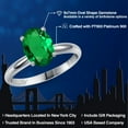 thumbnail image 2 of Gem Stone King PLAT-900 Platinum Green Nano Emerald Engagement Ring for Women | 1.50 Cttw | Oval 9X7MM | Gemstone May Birthstone | Size 8, 2 of 6