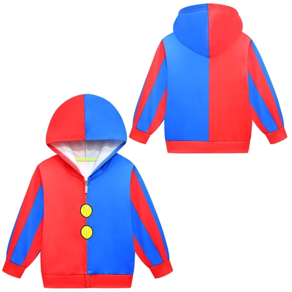 Girls Zip-up Hoodie Jacket Clown 3D Prints Sweatshirts Outer Coat