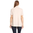 thumbnail image 4 of Women's Solid & Printed Short Sleeves Open Front Draped Cardigan, 4 of 6