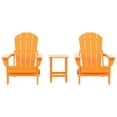 thumbnail image 3 of Polytrends  Laguna Hdpe All Weather Outdoor Patio Foldable Adirondack Chairs With Side Table (3-Piece Set) Orange, 3 of 4