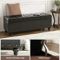 thumbnail image 3 of Vabches 47" Storage Ottoman Bench, Upholstered Leather Bench with Storage Lift-up Cover, End of Bed Bench for Living Room, Entryway, Hallway, Foot Rest, 3 of 9