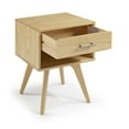 thumbnail image 5 of Camaflexi Mid Century Modern Nightstand 1 Drawer Night Stand with Open Shelf, Oak, 5 of 10