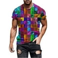 thumbnail image 4 of LYXSSBYX Big and Tall Mens Shirts Short Sleeves Clearance Casual Men's Geometry Print T Shirt Tee Graphic Tee Outdoor Daily Vacation Short Sleeve Crew Neck Shirt Spring Fall Clothing Apparel, 4 of 6