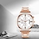 thumbnail image 2 of Hombres Cuarzo Calendario Reloj Dial Redondo Correa de Acero Reloj de Pulsera Oro Rosa Blanco, 2 of 3