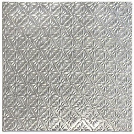 Bottle Cap 159649 Salvaged Tin Ceiling Tile 12 x 12 in. - Raw Metal Rosette